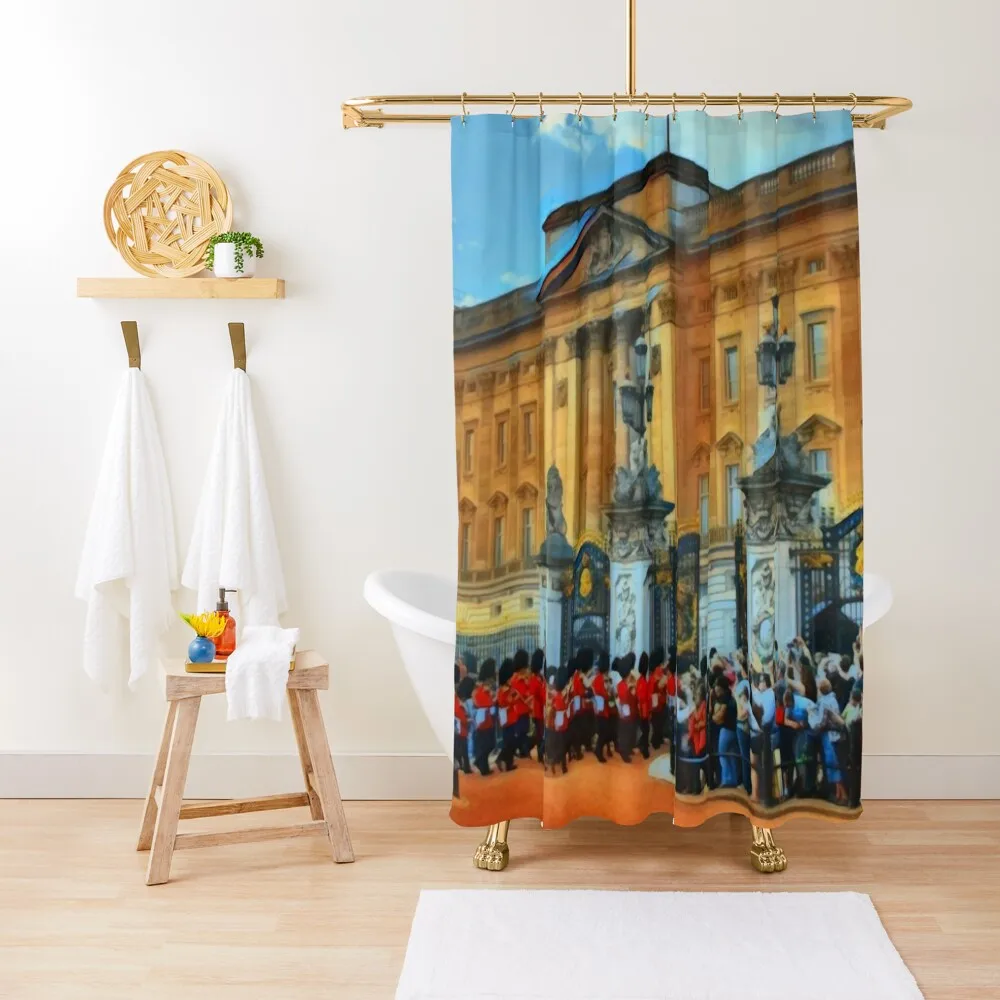 

The Buckingham Palace, England, oil painting Shower Curtain Shower For Bathroom Waterproof Shower Elegant Bathroom Curtain