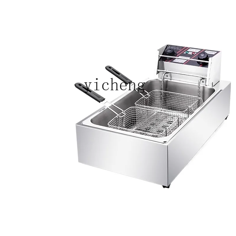 Tqh Electric Fryer Deep Frying Pan Lengthened Commercial French Fries Fried Chicken and Potato