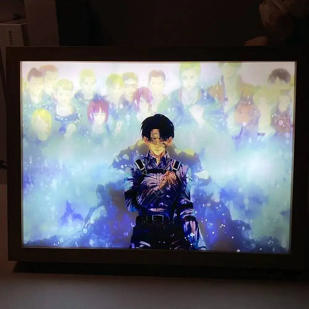 Lampada 3D Notte Eren Yeager Attack On Titan - LED 7 Colori Con Base USB Per Camera Bambini - 5