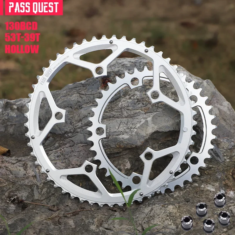 Couronne Shimano Alu Vélo Course 53 Dents - BCD 130 Mm, 5 Branches, Occasion