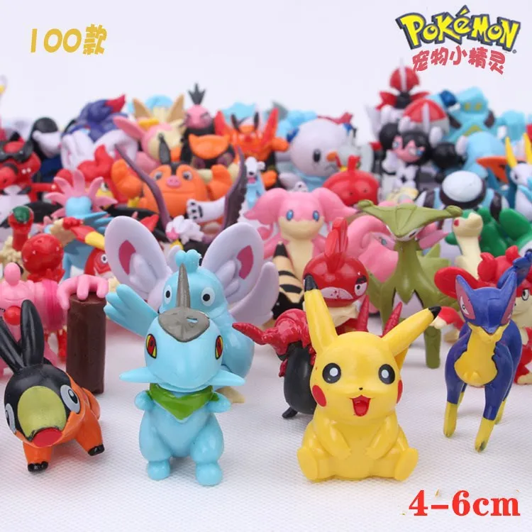 goku toys New Pokemon 100PCS Not Repeating 4-6CM  Anime Figures Pikachu Charizard Lovely Doll Model Pokémon Children Toys Birthday Gift mcfarlanetoys