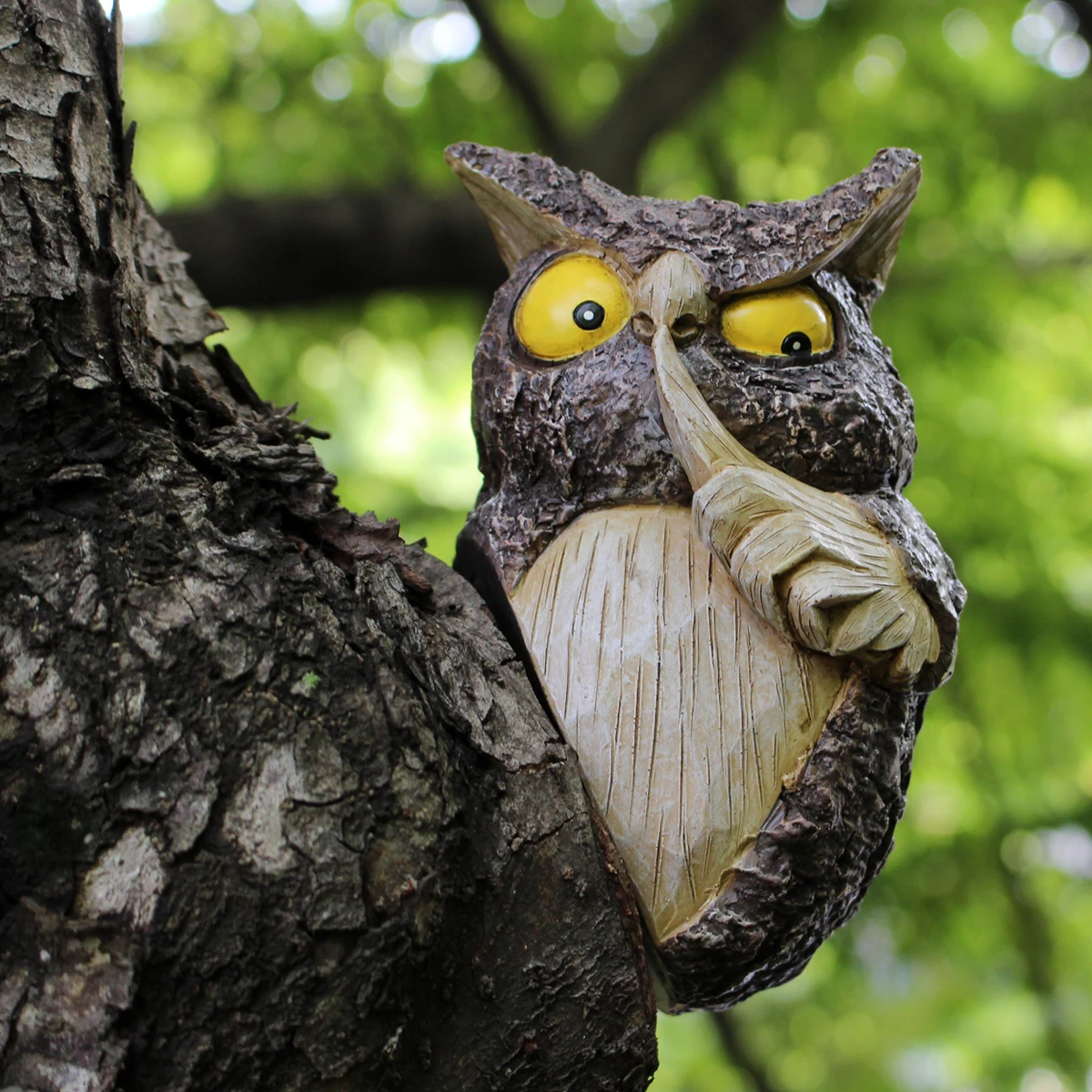 Hide and seek owl tree hanging personified owl courtyard garden big tree scene decoration fun animal hanging 1pc garden statue owl decoy garden decoration animal ornaments