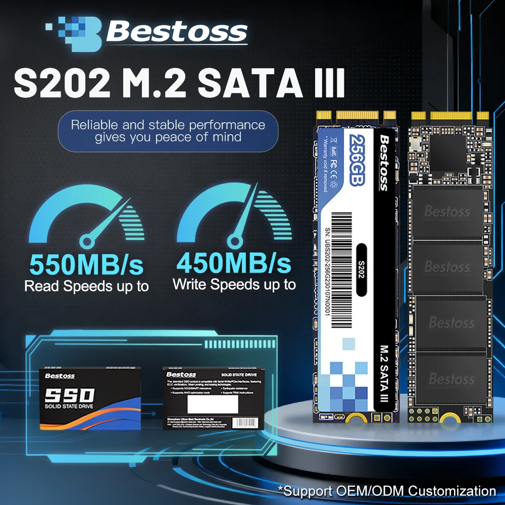 Bestoss M.2 2280 SATA SSD 1TB 512GB 256GB
