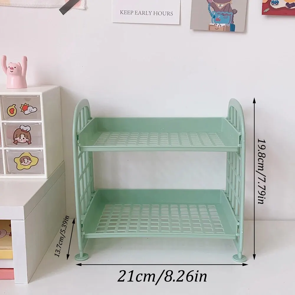 1PC 높은 외관 수평 데스크탑 스토리지 선반 간단한 다층 기숙사 스토리지 선반 컴퓨터 사무실 사용 가능