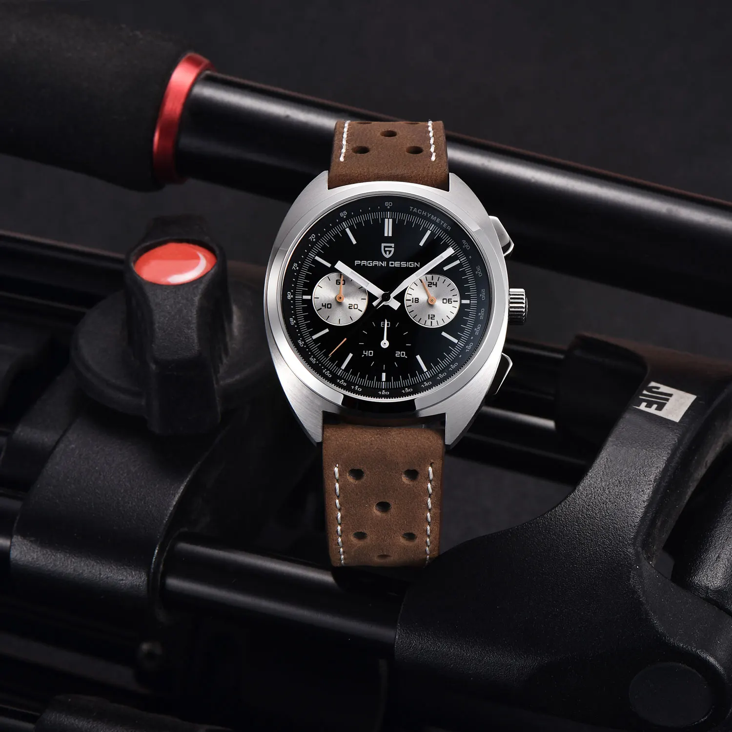 Часы наручные PAGANI DESIGN Мужские с хронографом, Роскошные Кварцевые Светящиеся с черепаховой задней частью, 2023