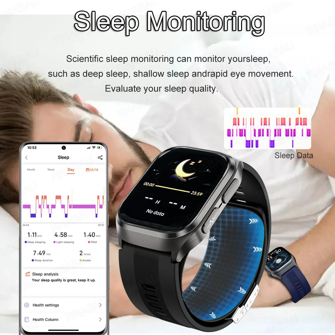 2026 New Airbag SmartWatch men True Blood Pressure air Pump Uric Acid Blood Lipids health watch Heart Rate Bluetooth call sport 4