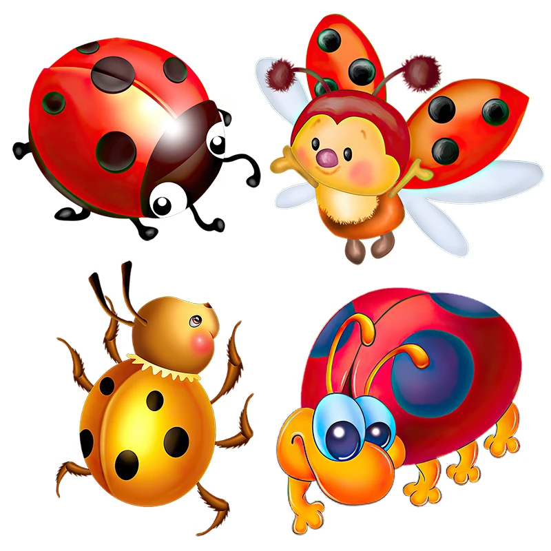 

Милые Мультяшные наклейки Three Ratels CL23 с маленькими насекомыми, декоративные наклейки для детской спальни