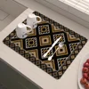 Boho Persian Rug Pattern Coffee Dish Quick Drying Kitchen Absorbent Drained Placemat for Table Bathroom Kitchen Draining Pads 3