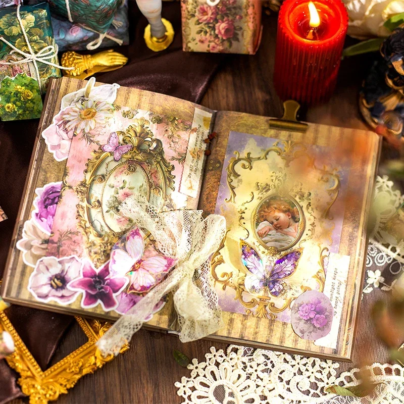 30Sheets Handwriting Decoration Account Rococo Palace European Sticky Material Paper Handbook Scrapbook Cut 170*100MM 5