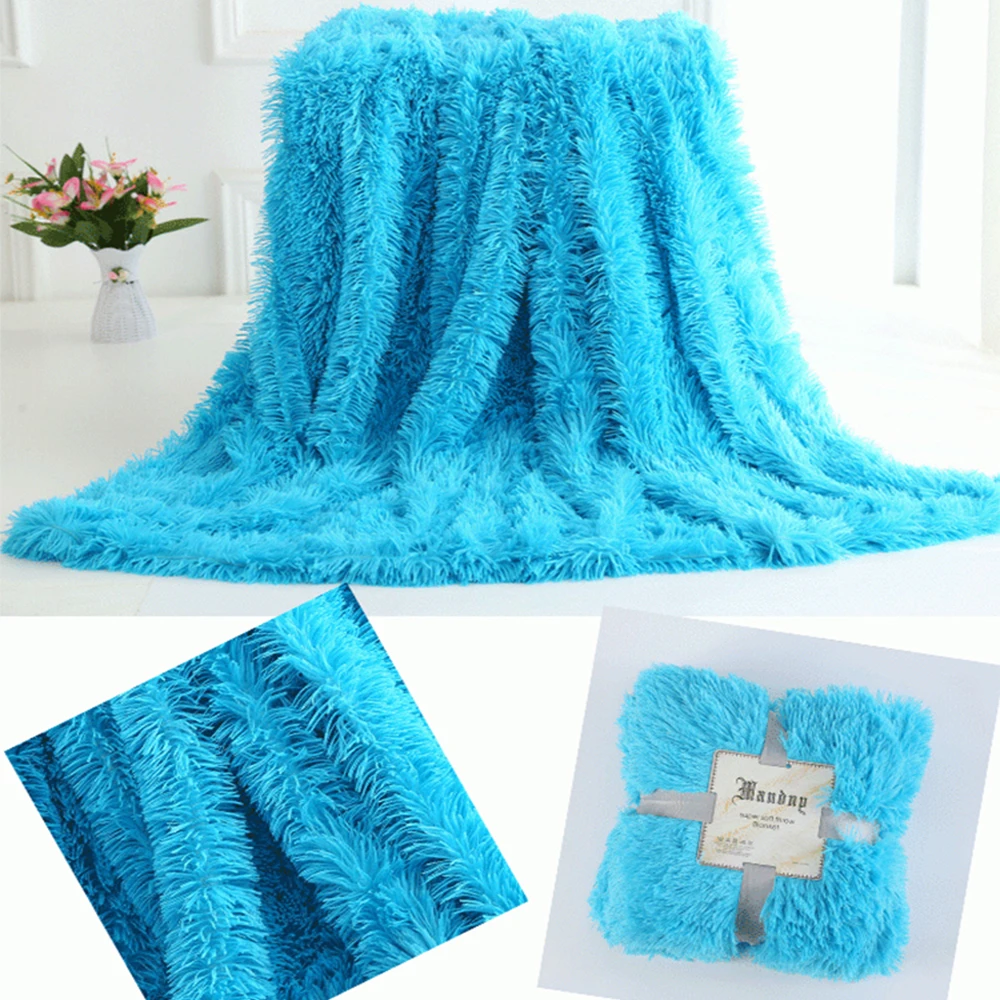 

Super Soft Long Shaggy Fuzzy Fur Faux Fur Warm Elegant Cozy With Fluffy Sherpa Throw Blanket