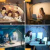 LED Desk Lamp with Clip, Multi-Angle Flexible 4-Segment 3-Light Source Office Desk Lamp, Table Lamp for Home Office Studio 3