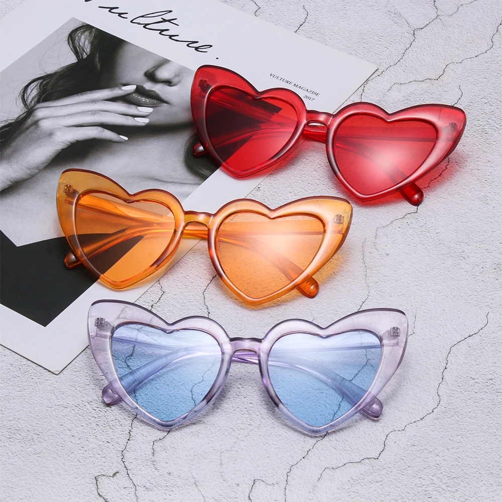 1ks luxusní srdce tvarované brýle proti slunci velký formulovat milovat zprostředkovat slunce brýle retro ženy  lana nabla rey brýle UV400 ochrana