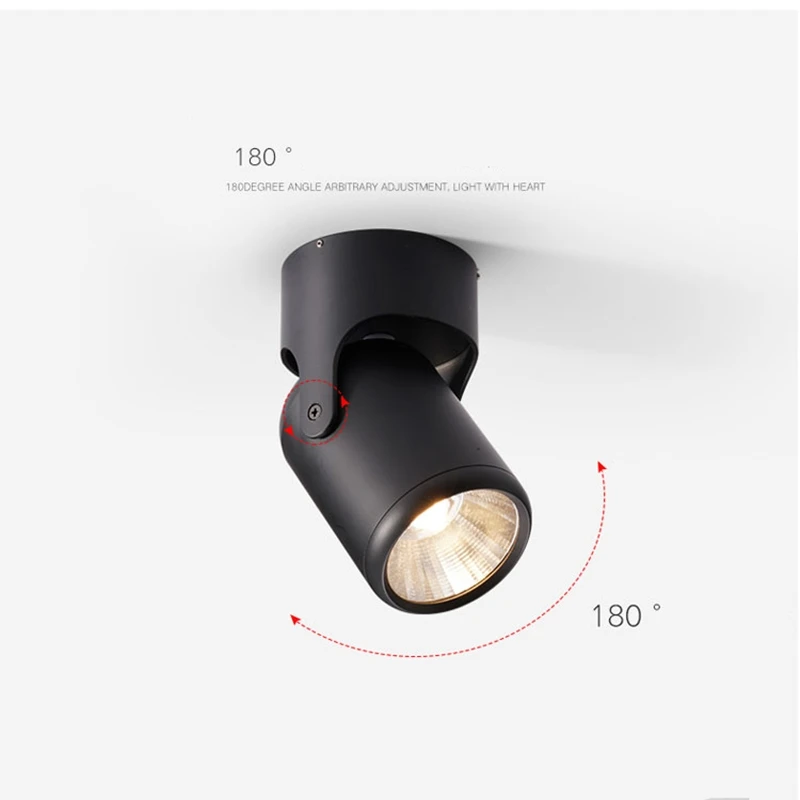 

Dimmable Rotating LED Downlight - Surface Mounted COB - AC85-265V - 5W/7W/10W/12W/15W - Adjustable - LED Ceiling Spotlight