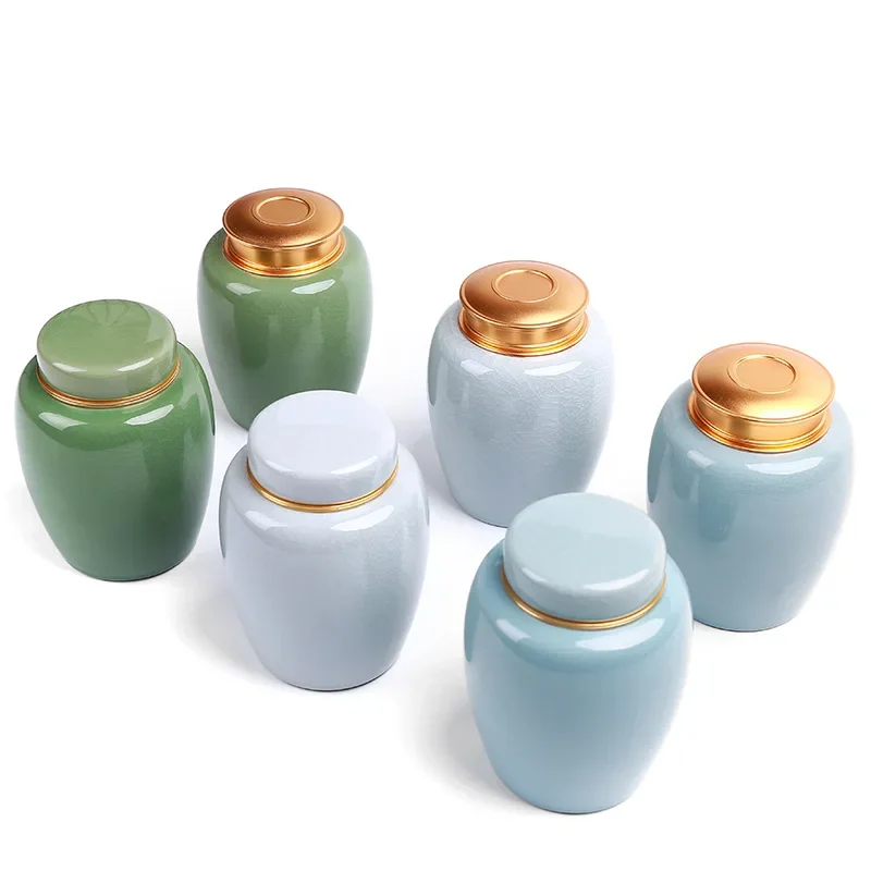 Ceramic Pet Urns Small Animals Ashes Containers Dog Funeral Cremation Coffin Burial Reliquary for Ashes Deceased Pets Memories
