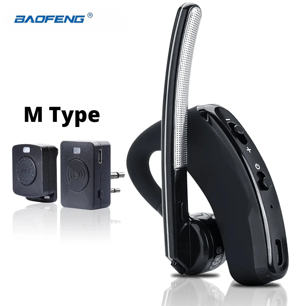

Walkie Talkie Wireless Headset PTT Bluetooth Earphone with Mic M/K Port for BaoFeng UV-82 UV-5R BF-888S Kenwood Moto Ham Station