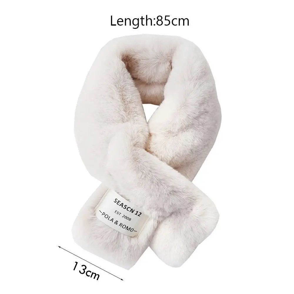 Winter Warm Cross Scarf Solid Color Soft Neck Scarf Thickened Neckerchief Wrap Autumn Winter