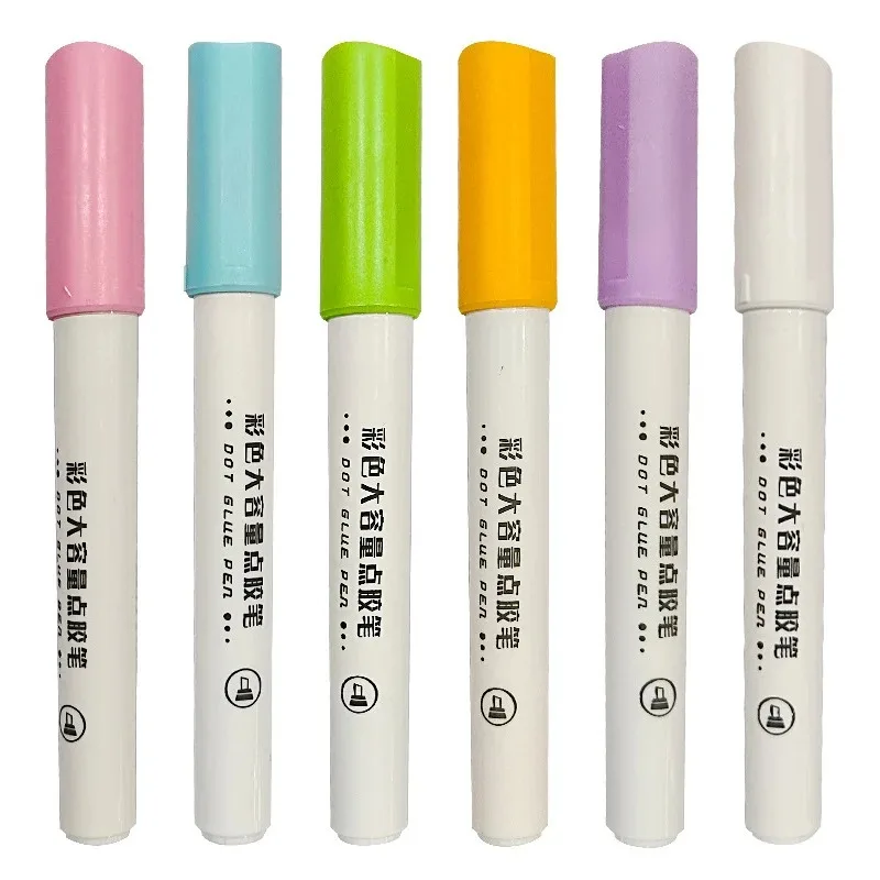 빠른 건조 접착제 스틱 컬러 젤리 솔리드 펜 모양 대용량 어린이 DIY 저널 노트북 도구, 학생 사무실 귀여운 문구