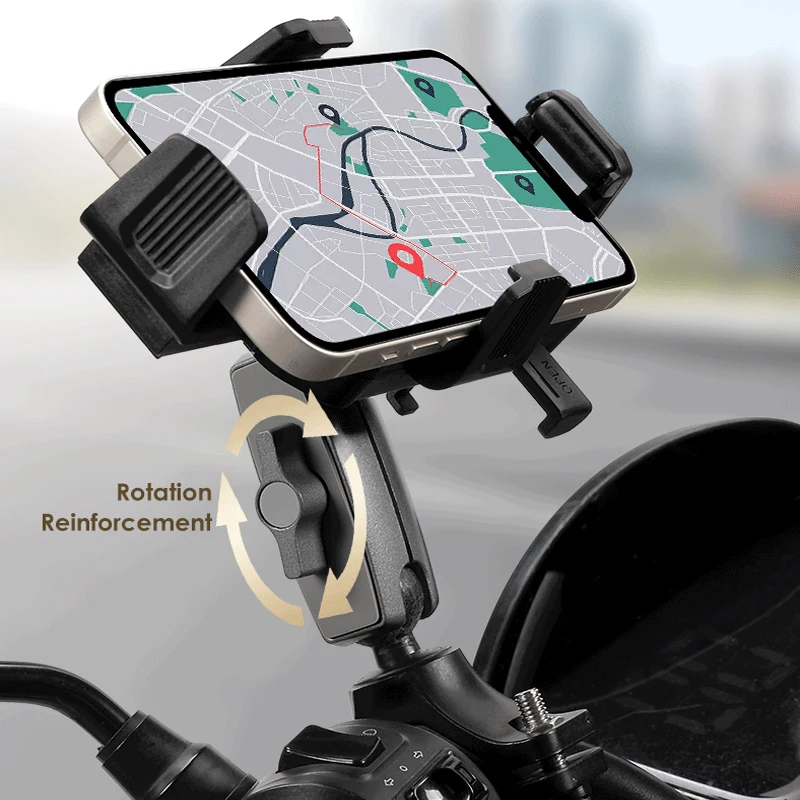 Comprar Soporte de teléfono para motocicleta, soporte de teléfono para  bicicleta antivibración de liberación rápida para teléfono inteligente de  4-7 pulgadas, rotación de 360 ​​grados