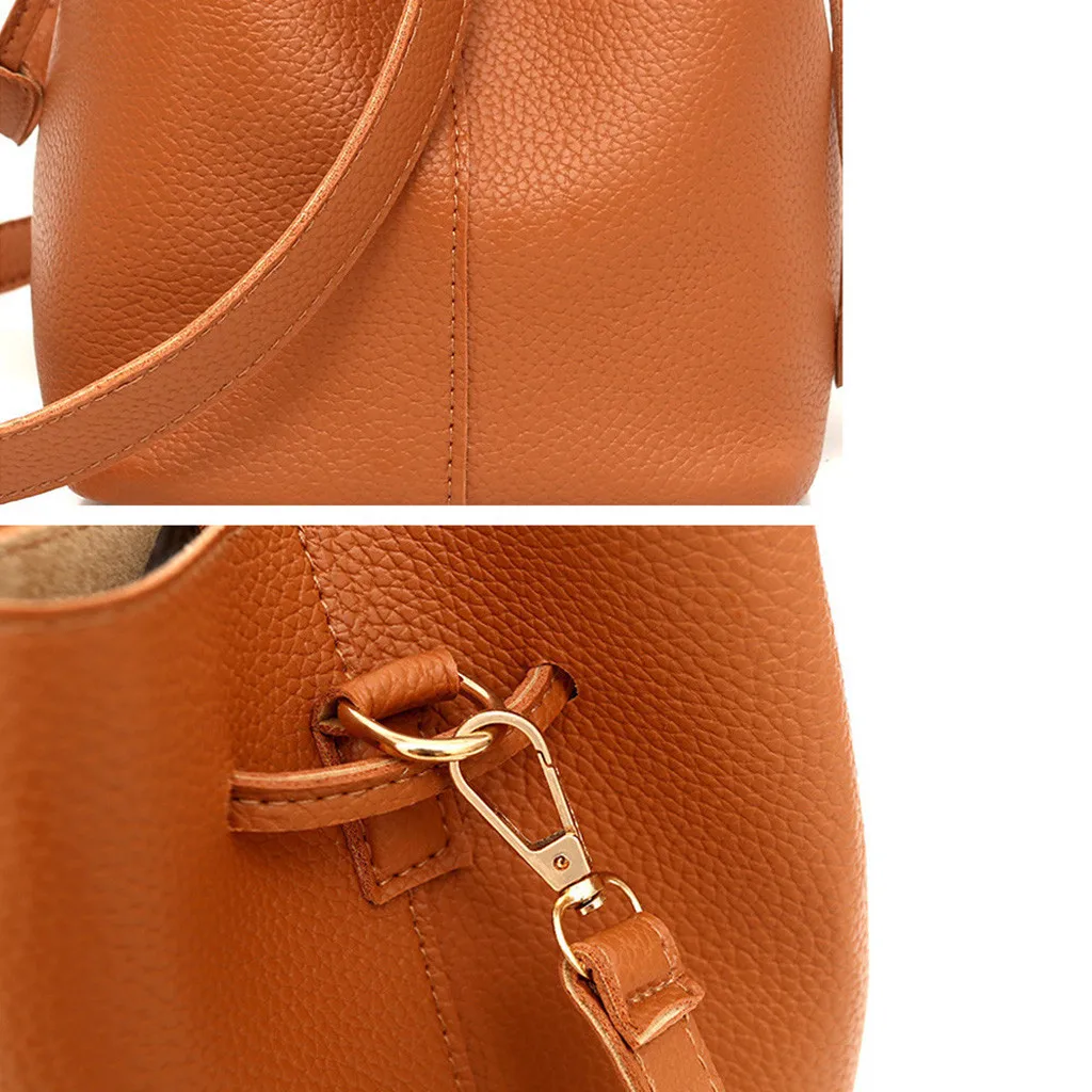 4pcs/Set Pu Leather Handbag Shoulder Bags Purse Set Tote Bag Crossbody Bag Wallet Purse Messenger Satchel For Women 2024