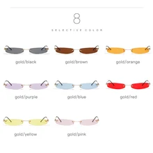  XaYbZc Narrow Sunglasses Men Rimless Summer 2023 Red Blue Black Rectangular Sun Glasses For Women Small Face Hot Selling 