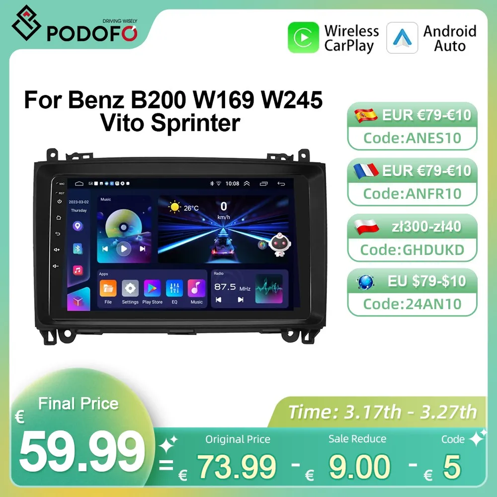 Autoradio Android Per Mercedes-Benz Smart 2011-2015 - 9” Touchscreen Con Wireless Carplay E Android Auto | Podofo - Foto 10
