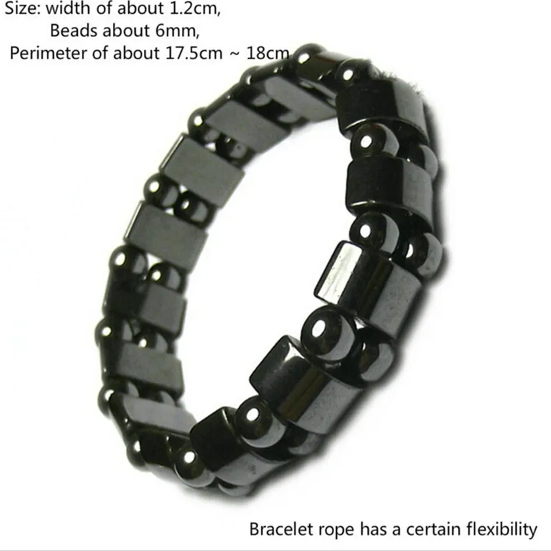 New Weight Loss Round Black Stone Bracelet Health Care Magnetic Therapy Bracelet 2