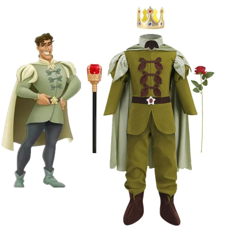Kids Prince Costume Per Bambini Halloween Cosplay The Frog Prince Naveen Costumes Fantasia Ragazzi Festa Di Compleanno Vestiti Cosplay