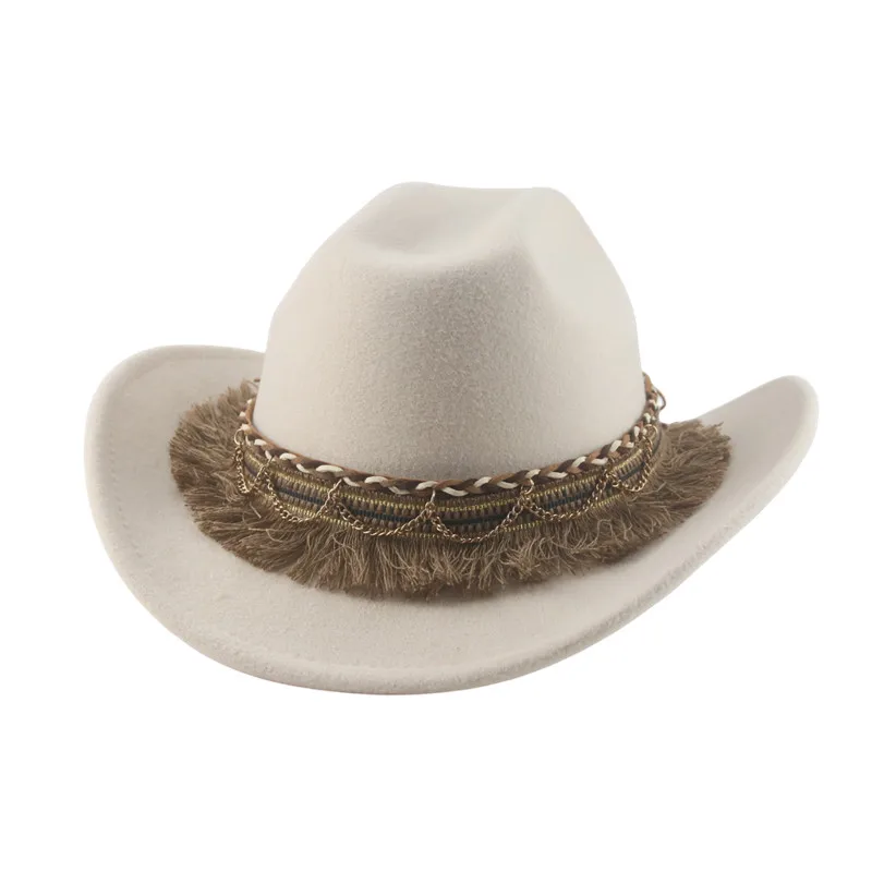 

Cowboy Hat Western Cowboy Hat Cowgirl Man Hat Fedoras Wide Brim Casual Luxury Khaki Black Felted Hat Sombrero Hombre Sombrero