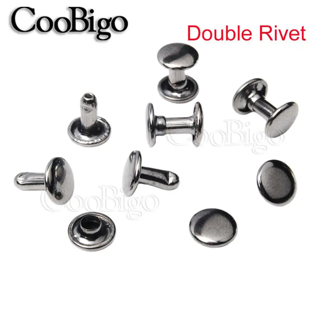 Sourcing Map 100 Set Di Rivetti In Pelle, Rivetti A Doppio Cappuccio Da 9 Mm, Altezza 12 Mm, Rivetti In Metallo, Per Riparazioni Fai Da Te, Borse, Borse, Scarpe, Tonalità Oro - Foto 11