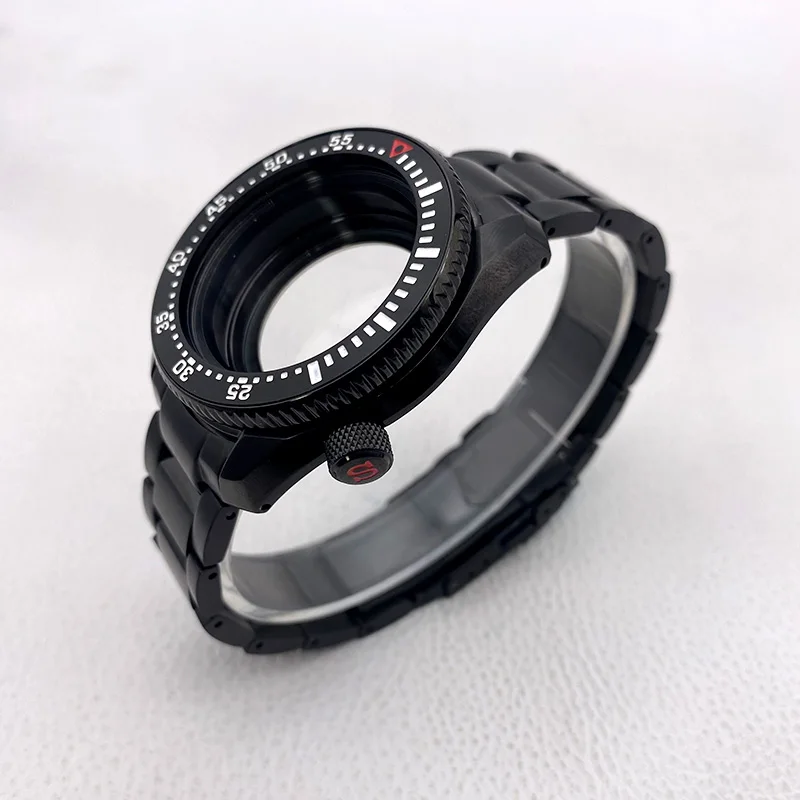 Mod SPB185 SPB187 Watch Cases NH35 Case and Stainless Steel Bracelet Fits NH34 NH35 4R Movement Sapphire Glass Watch Cases Kits