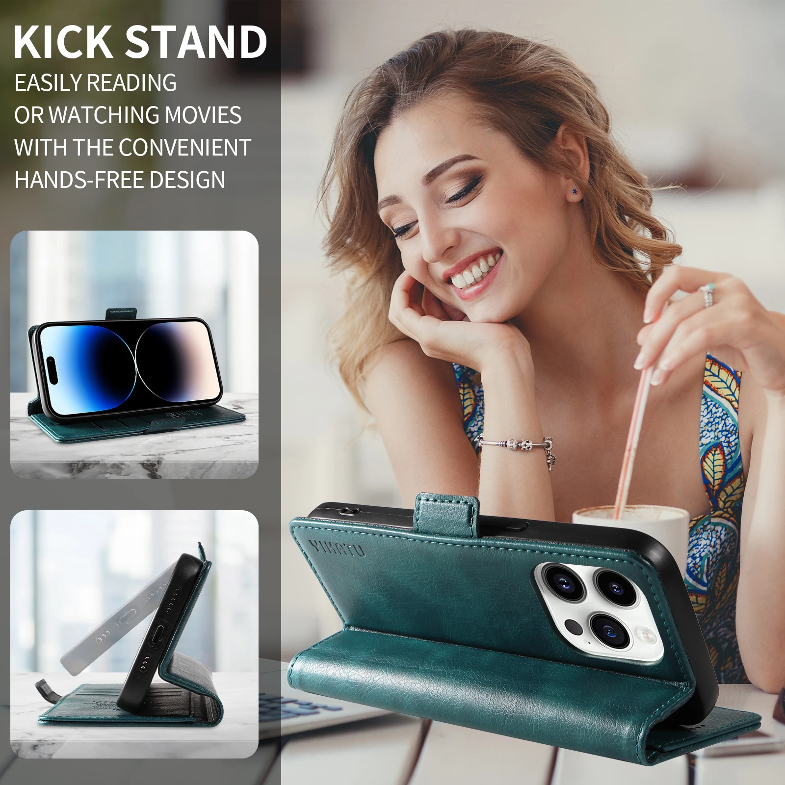 Stylish Leather Wallet Phone Case - Fashion Edition