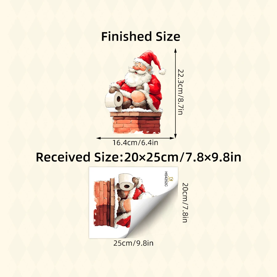 Toilet Stickers 1pc Funny Santa Claus Removable PVC for Bedroom Living Room Bathroom Decoration