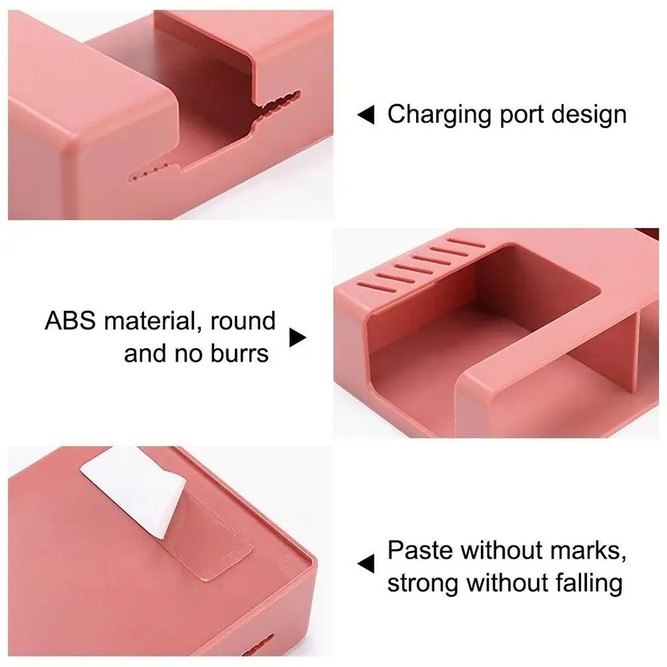 Universal Mobile Phone Charging Holder Wall Mounted Non-Punching Box Rack TV Air Conditioning Remote Controller Storage_voghion.com
