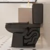 Two Piece Elongated Toilets ADA Chair Comfort Height 16.5" Powerful Single Flush 1.28 GPF 12” Rough In with Side Trip Lever 4
