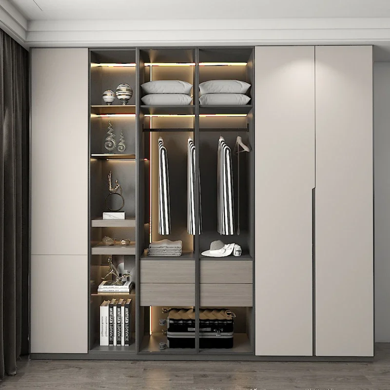 

Bedroom furniture whole house custom wardrobe closet simple light extravagant one door to top bedroom solid wood wardrobe