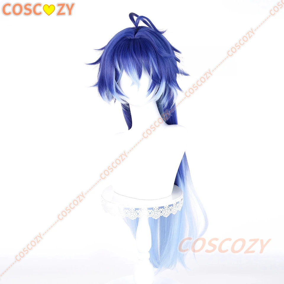 原神インパクト フリンズ コスプレウィッグ ロング ブルー 耐熱 合成