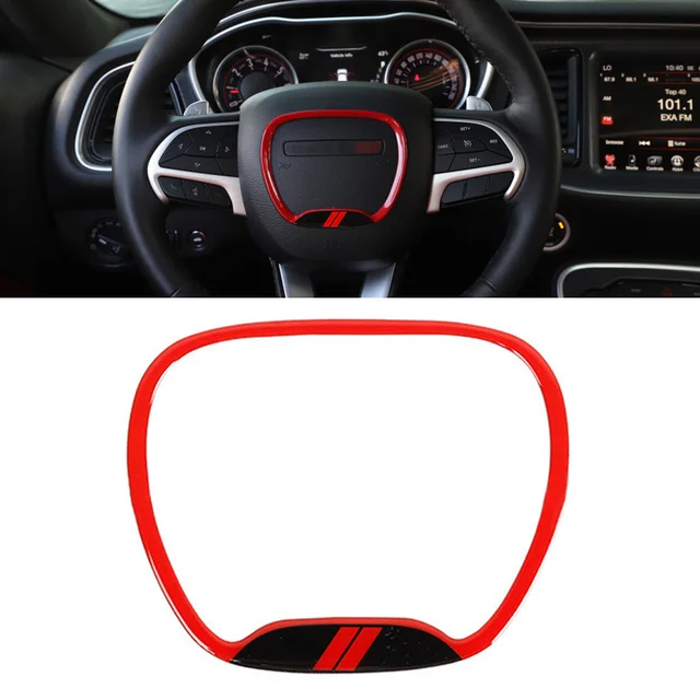 عجلة القيادة حلقة مركزية غطاء الكسوة ل دودج تشالينجر شاحن جيب جراند شيروكي SRT8 2015-2020 اكسسوارات السيارات الداخلية