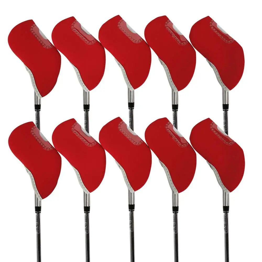 Cubiertas de cabeza de hierro de Golf para niños, cubiertas de cabeza transparentes, se pueden ver los números, accesorios para golfistas, 10 piezas