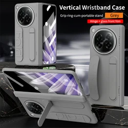 OPPO Find N6 Enhanced Protective Silicone Case with Wrist Strap and Glass Film - OPPO Find N6 (Gray)