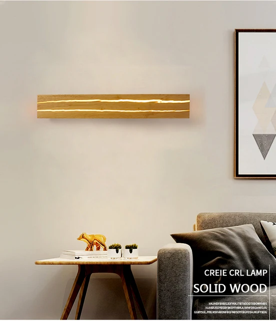 Lampada Da Parete LED In Legno Di Olmo - Design Rustico Moderno Per Camera Da Letto E Soggiorno