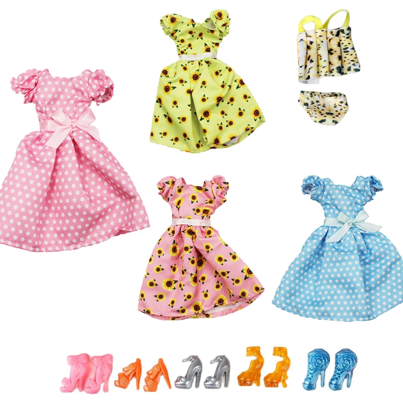 New Fashion Doll Accessories Random 5 Clothes +5 Pair Shoes Tops Pants/Shorts Suit Lovely Dress for 11.5''Doll Kids Toys Gifts uniqlo kids gear shorts