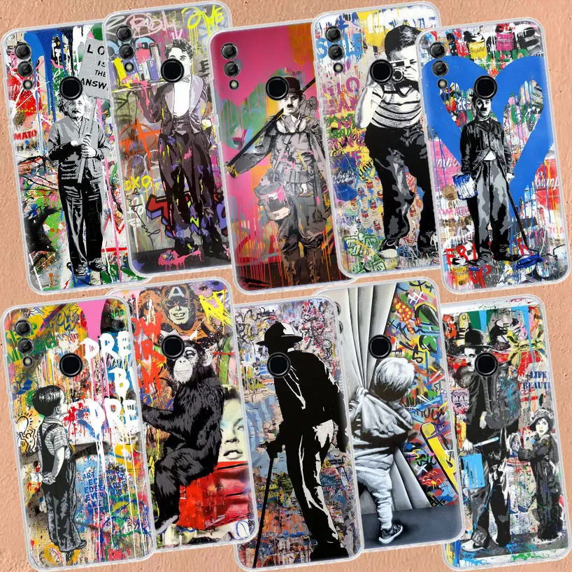 Custodia Per Telefono Astratta Banksy Graffiti Art Per Honor 50 20 Pro 10I 9 Lite 9X 8A 8S 8X 7S 7X 7A Huawei P Smart Z 2021 Y5 Y6 Y7 Y9 Co