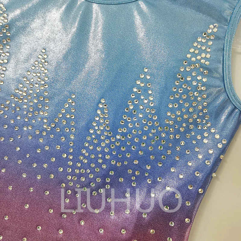 LIUHUO Artistic Gymnastics Suit Blue Children's Performance Professional Costume
