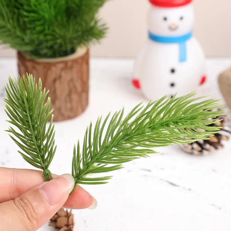 Artificial Pine Needles Branches Christmas Tree Green Leaves Fake Pine Stems  DIY Xmas Tree Wreath Garland Home Party Decoration - AliExpress