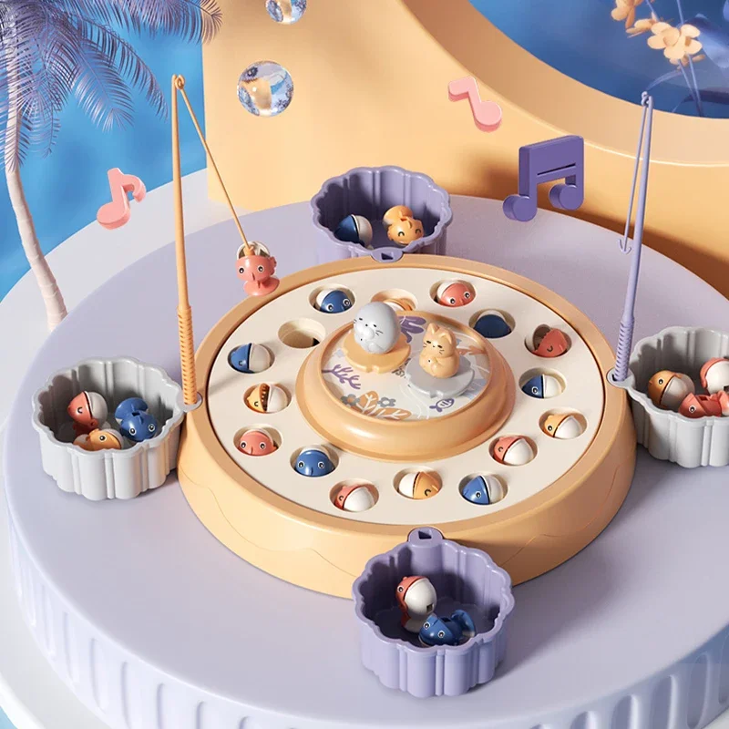 

Children's Electric Rotating Music Light Simulation Baby Magnetic Fishing Toy Parent-child Interaction Kids Toys Game Gift New