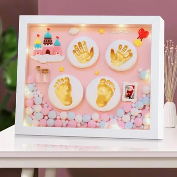 Kit per impronte di impronte di impronte di impronte di mani per bambini Impronta di fango e impronte di bambini souvenir Stampo per mani e piedi per bambini Regalo di cento giorni