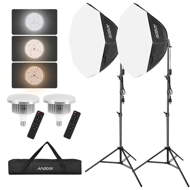 Studio  Softbox Lighting Kit with 85W 2800K-5700K LED Light 2M Light Stand for Studio Photography Photo Video