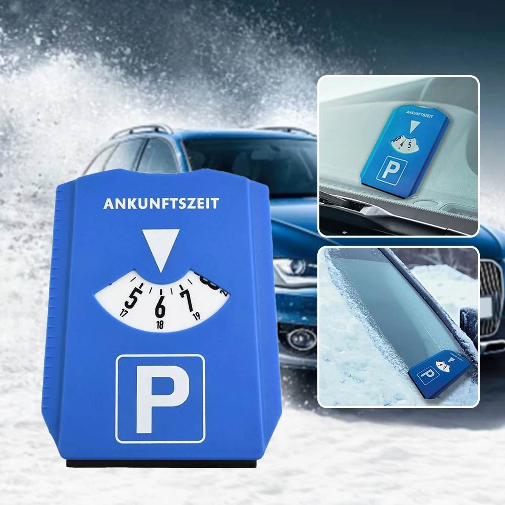 Parking Disc Ice Scraper Time Display Disc Car Windshield Snow Shovel Return Time Note Snow Remover Timer Clock