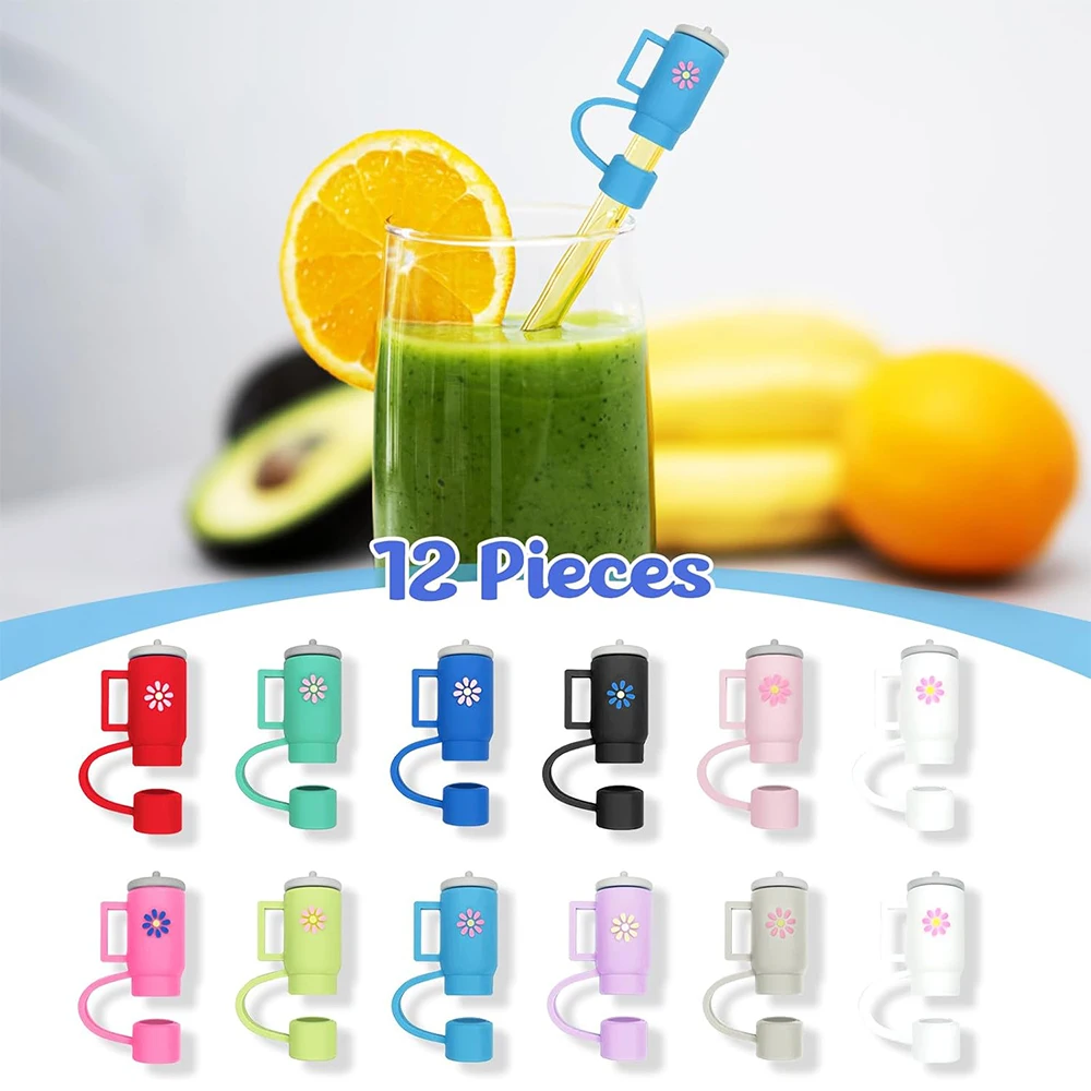 Straw Covers 1/5Pcs 10mm Compatible with Stanley 30&40 Oz Tumbler Cute Reusable Drink Kitchen Accessories
