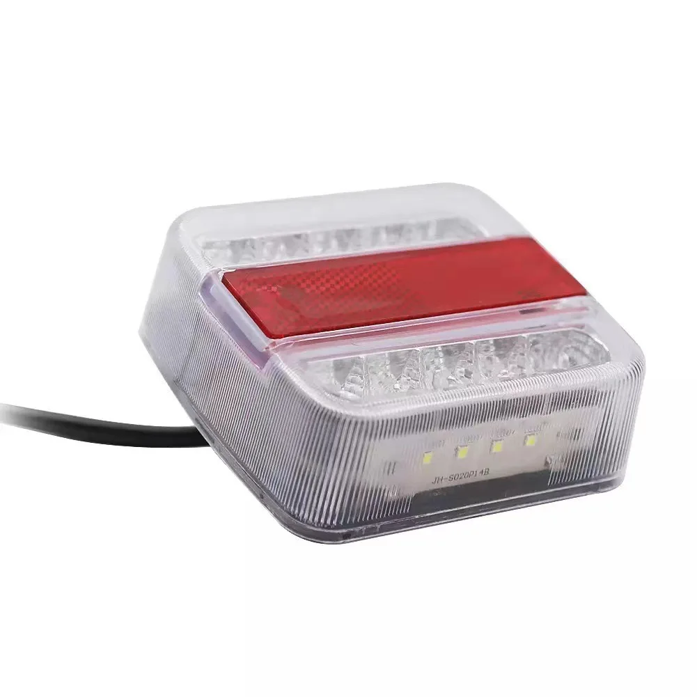 1 Set Rear Combination Towing Tail Light 12V 10m LED Trailer 7 Pin Brake Stop Lamp License Number Plate Reflector Waterproof led tail lights